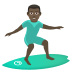 🏄🏿‍♂️ man surfing: dark skin tone display on JoyPixels